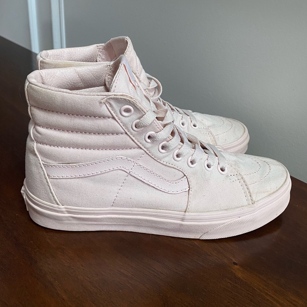 Vans Women’s SK8 Hi Mono Canvas Peach Blush Pink Shoes Sneaker Size 7